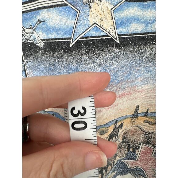 90s Vintage Texas Shirt Mens XL White Graphic Tee Lone Star State Distressed - Picture 6 of 7